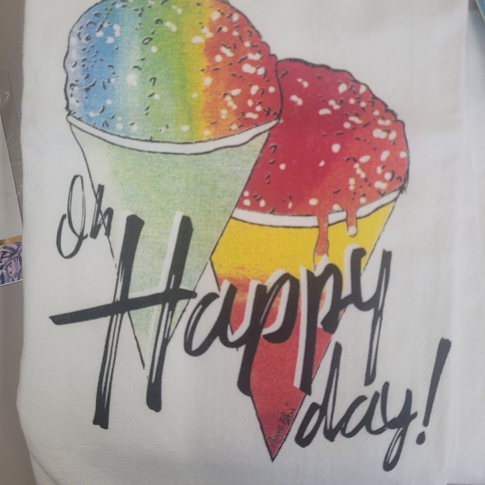 Oh Happy Days tea towel